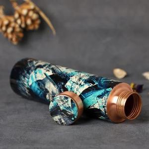 Designer <b>Copper</b> <b>Bottle</b> Meena Artwork <b>Copper</b> Ayurvedic <b>Bottle</b> with Mandala Print Pure <b>Copper</b> Water <b>Bottle</b> 1L Mandala Design - Product Image 3