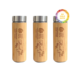 Sustainable Bamboo Thermos Bottle | Handmade Eco Drinkware | Keeps <b>Beverages</b> Hot or Cold All Day Long - Product Image 3