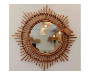 Miroir en rotin du Vietnam fabriqué par des artisans-Miroir en rotin personnalisé dans un style côtier, couleurs naturelles pour un décor intemporel et unique - Product Image 3