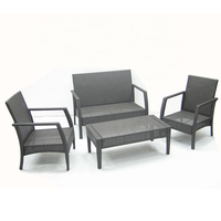 Ensemble de meubles de patio en rotin pour l'extérieur, 4 pièces, résistant aux intempéries, en osier PE, ensemble de canapé et table de jardin
