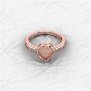 925แท้คุณภาพสูงหัวใจสีเงิน8มม. พร้อมตัวยึด CZ แบบกึ่งเปล่าการตั้งค่าสำหรับการขอแต่งงานแหวนนมแม่เครื่องประดับผู้หญิง - Product Image 5