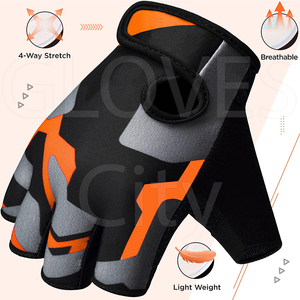 Medio dedo Sublimación sintética Cuero Fitness Guantes de entrenamiento Sublimación GUANTES City Fitness Guantes de entrenamiento - Product Image 4