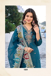 Ensemble Simar de qualité supérieure de Maruti Fashion, broderie pure, jacquard imprimé, style traditionnel, longueur genou pour femmes - Product Image 6