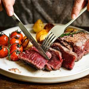 Juego de Cubiertos de acero inoxidable de Calidad exclusiva, vajilla para hoteles y restaurantes, juego de cubiertos de lujo reutilizable en buenas ofertas - Product Image 1