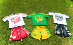 High Quality <b>Vintage</b> Washed Acid Wash <b>Men's</b> T-Shirts <b>Shorts</b> 100% Cotton Eco-Friendly Multi-Color Side Stripe Screen Printed - Product Image 6