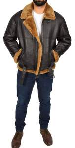 Venta superior Real Sheep Skin Men's Bomber Chaqueta de cuero Abrigo de moda para hombres Hecho de cuero original - Product Image 4