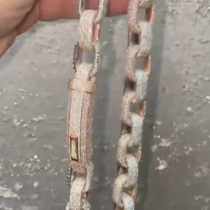 Cadena de eslabones de plata 925 con incrustaciones de moissanita VVS, estilo hip hop, para uso unisex. - Product Image 4