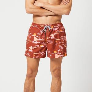 2024 pantalones cortos de sudor de calle para hombre con estampado personalizado 100% algodón piel de melocotón ropa de baño impermeable estilo de playa decoración lavada - Product Image 6