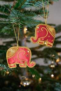 Adornos navideños hechos a mano Golden Gleam con bordado Zari de lujo Decoraciones navideñas de alta calidad - Product Image 5