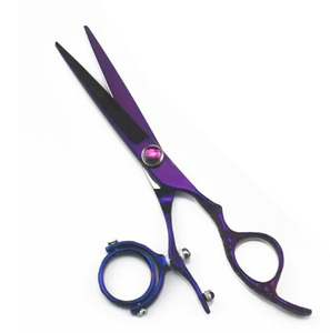 6" Straight Shear <b>Hair</b> <b>Cutting</b> <b>Scissors</b> 720 Degree Rotating Thumb Stainless Steel Flying Shears with Swivel Thumb - Product Image 2