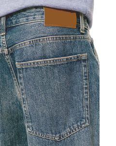 Men <b>Vintage</b> Wide Leg Denim Jeans Blue Washed Loose Fit Straight Baggy Streetwear Casual Pants For Wholesale OEM - Product Image 4