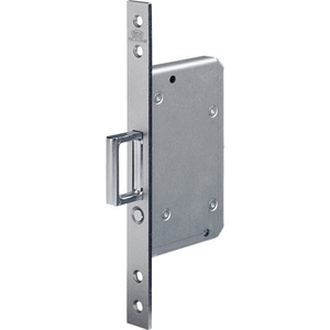 Sliding <b>Door</b> Mortise Lock 393 Steel Silver Squared 20/55 mm <b>Spring</b> Handle and Release Button for Storage Lockers BKS - Product Image 1