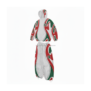 Ensemble coupe-vent haut de gamme tissu polyester haute densité 220 GSM panneau de flamme rouge vert conception logo personnalisé imprimé grande taille - Product Image 3