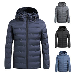 Chaquetas de plumón ligeras sólidas personalizadas para exteriores con capucha, abrigo de plumón de pato acolchado con burbujas Cálido impermeable de alta calidad para hombre - Product Image 1