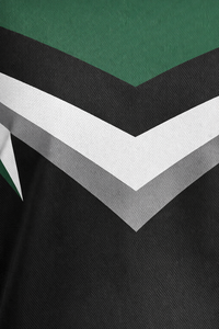 Jersey de Hockey sobre Hielo para Hombre, Verde y Negro a Rayas, Manga Tres Cuartos, Cuello en V, Absorbe la Humedad, Sublimado - Product Image 4