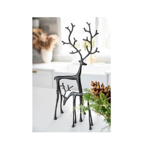 Centro de mesa de Decoración de mesa de reno de Metal con acabado antiguo para comedor festivo y sala de estar Pantalla de temporada - Product Image 3