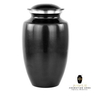 Urnas de cremación de aluminio recubiertas de negro hechas a mano Meena, recuerdo elegante y urnas para adultos, memoriales grabables a prueba de fugas - Product Image 3