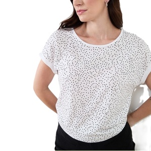 T-shirt d'été à col rond 100% coton pour femmes sur mesure en gros avec impression numérique Caractéristiques à séchage rapide et anti-rides - Product Image 4