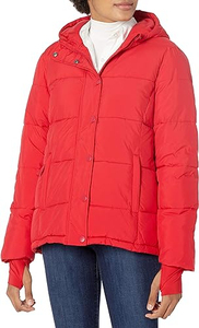Veste matelassée légère pour homme, style streetwear, couleur rouge, fermeture éclair, écologique, avec capuche, tissu polyester 300 g/m², fabrication OEM - Product Image 2
