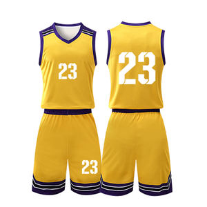 Ensemble maillot et short de basket-ball sans manches Tissu en polyester Design à col en V côtelé disponible en différentes couleurs chez COSH Sportswear - Product Image 3