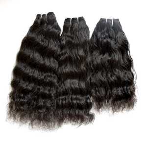 วิกต่อผมมนุษย์บริสุทธิ์แบบอินเดียเกรดดีที่สุดคลื่นน้ำลึกแบบหลวมฟูฟูสองชั้น - Product Image 3