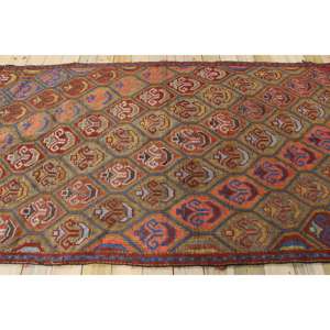 Tapis turc 5x9,3 pieds, tapis vintage en laine rouge et bleu style sud-ouest - Product Image 2
