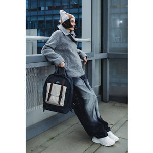 Unisex Navy Blue School <b>Backpack</b> with Padded Laptop Compartment Daily <b>Waterproof</b> Leather Belt Unisex Laptop <b>Backpacks</b> - Product Image 6