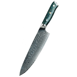 Venta al por mayor personalizado de alta calidad OEM ODM servicio superior de acero de Damasco Chef Juegos de cuchillos de cocina profesional Damasco Chef cuchillo - Product Image 1