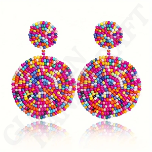 Pendientes de Béisbol con Cuentas Hechos a Mano, Joyería para Mujer, Accesorios de Fiesta, Día del Juego, Moda y Vacaciones - Product Image 1