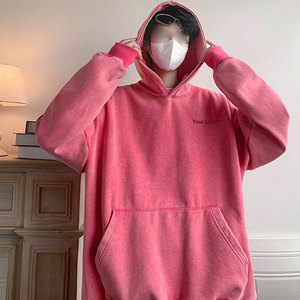 Vente directe d'usine, sweats à capuche délavés à l'acide, 100% coton, respirants et confortables pour l'hiver, logo personnalisé, couleur unie - Product Image 6