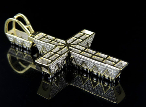 Gold Plated S925 <b>Silver</b> <b>Cross</b> <b>Pendant</b> with Moissanite Diamond Iced Out Hip Hop Jewelry For Men Religious Wear - Product Image 4