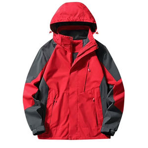 Veste de pluie pour hommes blouson aviateur décontracté à manches longues couleur unie bouton sweat à capuche zippé vestes coupe-vent légères pour hommes - Product Image 4