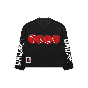 เสื้อฮู้ดดี้ผู้ชายสไตล์สตรีท ผ้าคอตตอน 100% พิมพ์ลายกราฟิกด้วยเทคนิค DTG ประดับด้วยคริสตัลแบบติดด้วยความร้อน และผ่านกระบวนการฟอกสีแบบ Acid Wash - Product Image 1