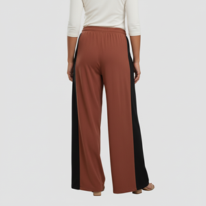 Pantalon de survêtement pour femme en molleton de coton lourd, respirant, à jambe large et droite, style urbain, avec logo personnalisé et taille élastique, pour l'hiver - Product Image 2
