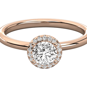 แหวนหมั้นเพชรเม็ดกลมเล็กชุดวงแหวนรัศมีคลัสเตอร์ - Product Image 3