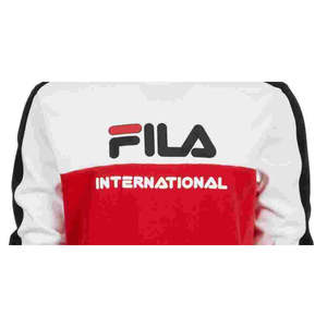 Felpa da uomo Fila Bravo Logo con etichetta personalizzata, in French Terry bianco, taglia XS, leggera, stampata serigraficamente - Product Image 2