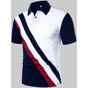 Polo bloqueado de Color para hombre, camisa personalizada de alta calidad, ropa de calle, estilo, camiseta de manga corta, novedad de 2023 - Product Image 2