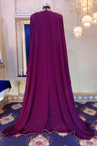 Caftán boda islámico diseñador violeta oscuro - Product Image 4