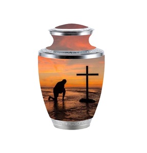 Urne funéraire imprimée Sea Shore pour cendres commémoratives urne souvenir en métal urne funéraire adulte en aluminium à vendre - Product Image 6