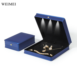 Weimei กล่องเครื่องประดับทำจากหนัง LED หรูหรา, กล่องใส่สร้อยคอพร้อมไฟ LED - Product Image 5