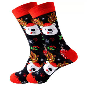 Venta al por mayor personalizado colorido impreso patrones lindos Calcetines unisex algodón peinado Navidad invierno calcetines de longitud media - Product Image 2