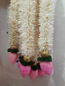 Guirnalda de flores de loto jazmín y artificial, cadena decorativa Toran para bodas, celebraciones festivas, Seemantham Mangalasnanam - Product Image 2