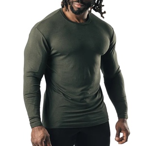 New Best Design Gym Wear <b>Compression</b> <b>Shirts</b> for Men Long Sleeve 100% Polyester/Nylon Anti-Bacterial 220g Bodybuilding <b>Shirts</b> - Product Image 1