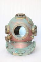 Casque de plongée décoratif H.M.A Handicrafts, motif cœur Art Déco, thème créatures marines, en laiton rétro, objet de collection marin