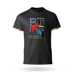 Camiseta de algodón informal para hombre, estampado de letras en negrita, manga corta, ajuste cómodo, ropa de calle de verano, tejido de punto para uso diario - Product Image 1