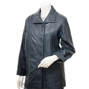 Chaqueta de Invierno de Cuero Genuino para Mujer, Tejido Satinado Transpirable, Alta Calidad en Venta - Product Image 1