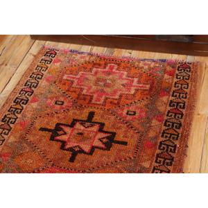 2.9x9.7 ft Rug, Vintage Turkish <b>Runner</b> Rug, <b>Red</b> Herki Wool Rug - Product Image 5