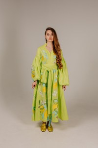 Lin de haute qualité luxe broderie artistique ancienne robe traditionnelle ukrainienne superbe belle robe longue de style Boho - Product Image 5