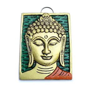 Small Size Metal Aluminium Door Hanging Wall Hanging Design of Lord Buddha Face Head for Home decor Colorful feng shui arts