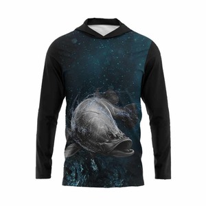 Sweat à capuche de pêche en gros Pull léger à manches longues avec cache-cou et contrôle de l'humidité pour la randonnée et la pêche à la ligne RTS - Product Image 1